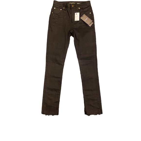 Saint Laurent D02 High-Rise Frayed Hem Jeans - Picture 3 of 11